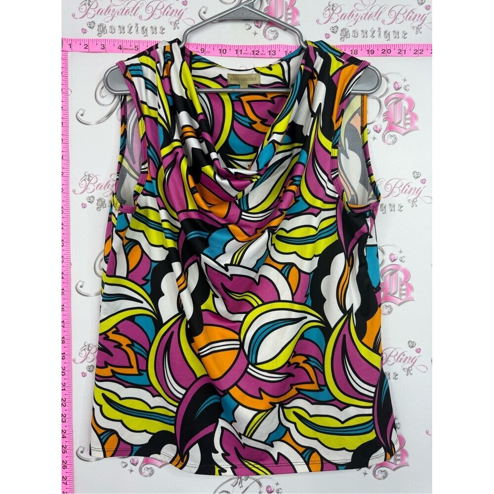 Kerrybrooke tank top swirls y2k Colorful Abstract Sleeveless Top